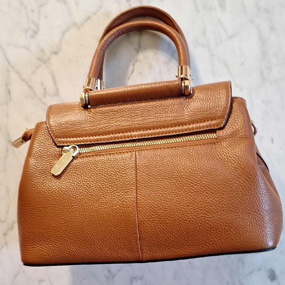 Pebbled Leather Brown Satchel - Picture 7 of 8